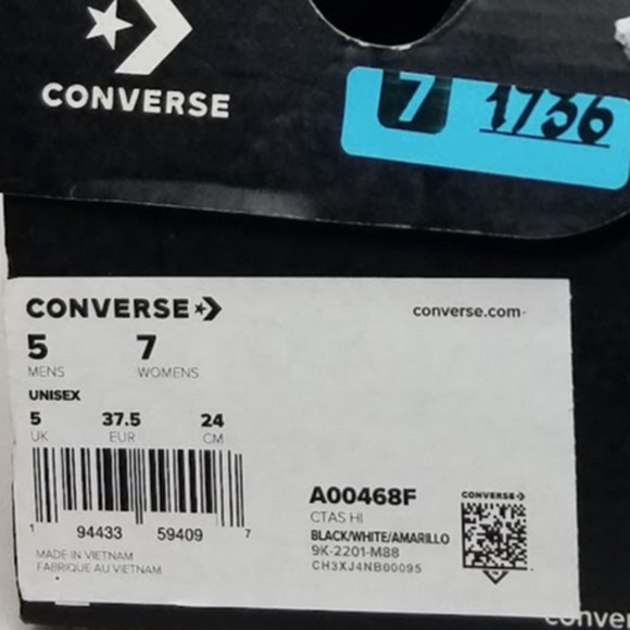 Converse  Unisex CTAS Splatter Paint Hi Tops Women Size 7 A00468F  NWT - Picture 10 of 10